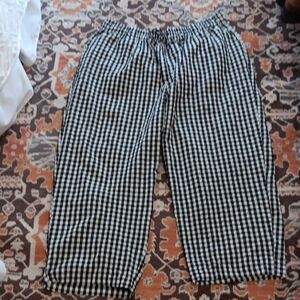Linen Gingham Barrel Pants